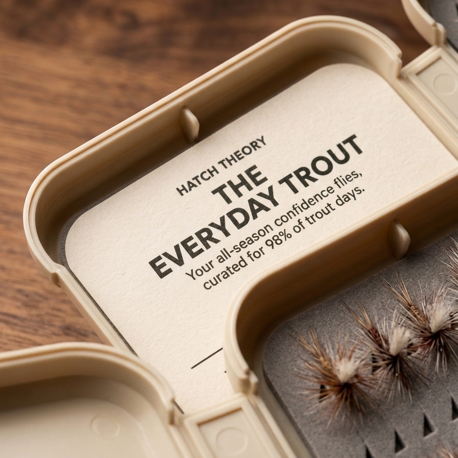 The Everyday Trout curated fly box for trout fishing